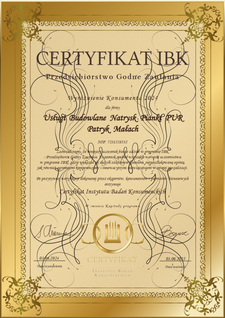 Certyfikat Przedsiębiorstwo Godne Zaufania